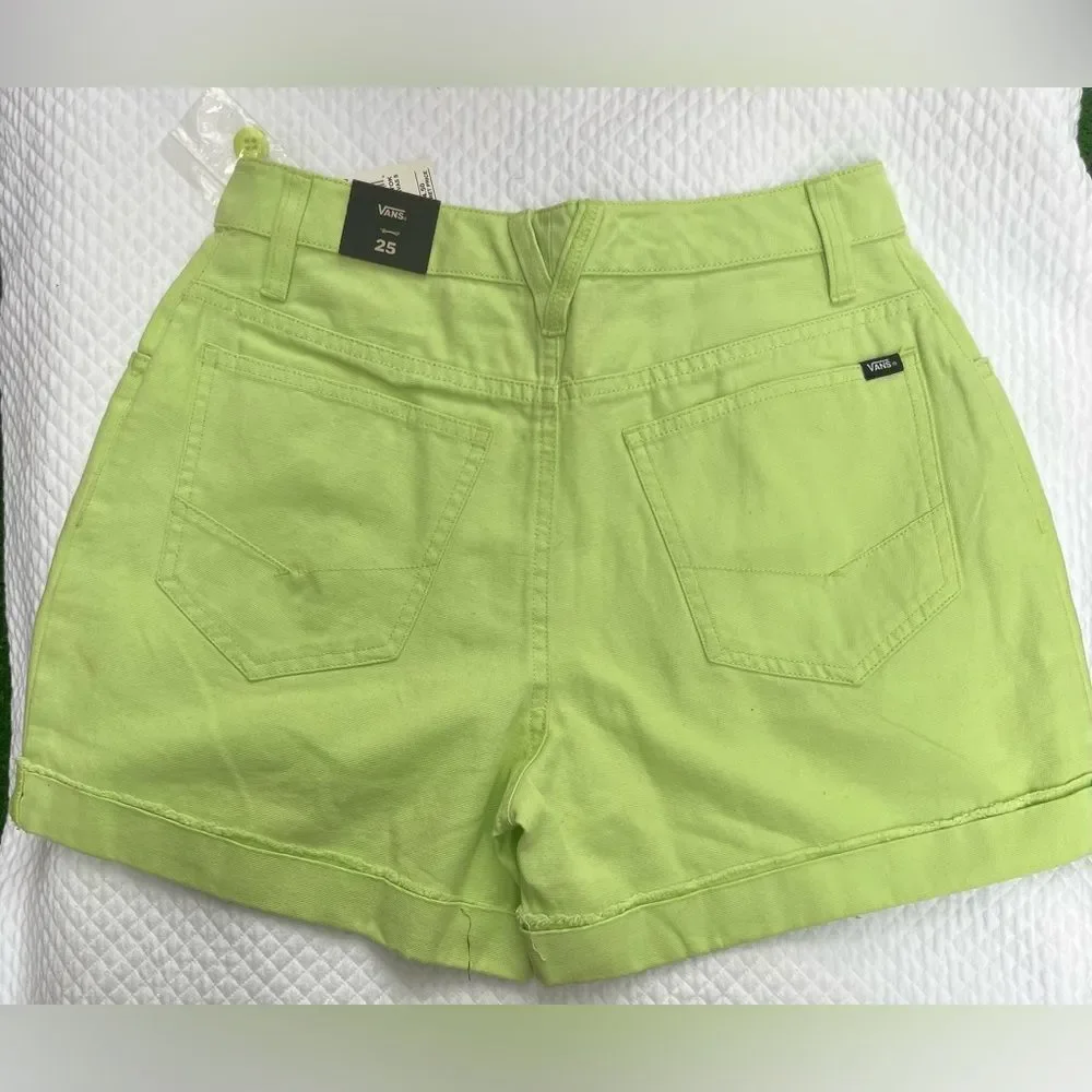 VANS Women's Green Barnes Canvas Cotton Shorts Size 25 MSRP: $54.50 NWT